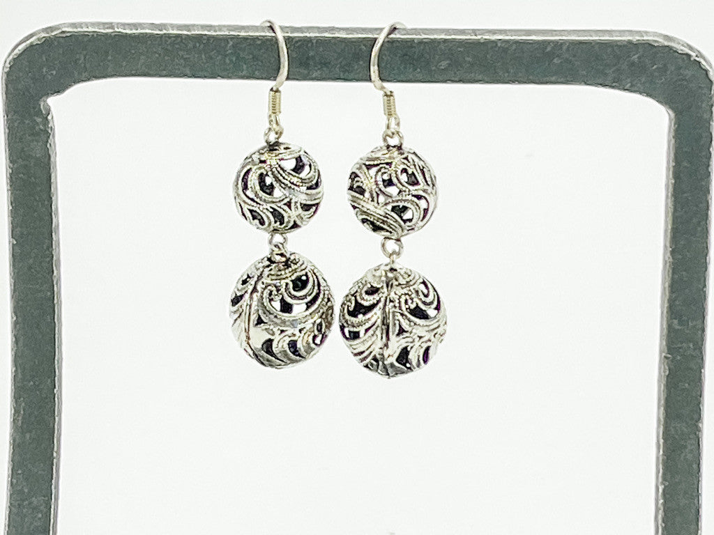 NOIR • CLASSIC PHIKOUN DOUBLE BALL PRINT EARRINGS